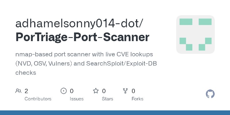 GitHub - adhamelsonny014-dot/PorTriage-Port-Scanner: nmap-based port scanner with live CVE lookups (NVD, OSV, Vulners) and Sea…