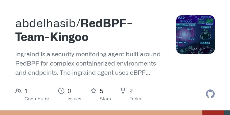 GitHub - abdelhasib/RedBPF-Team-Kingoo: ingraind is a security monitoring agent built around RedBPF for complex containerized environments…