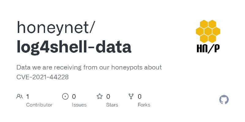 GitHub - honeynet/log4shell-data: Data we are receiving from our honeypots about CVE-2021-44228