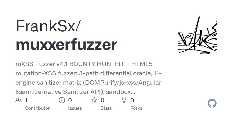 GitHub - FrankSx/muxxerfuzzer: mXSS Fuzzer v4.1 BOUNTY HUNTER — HTML5 mutation-XSS fuzzer: 3-path differential oracle, 11-engine…