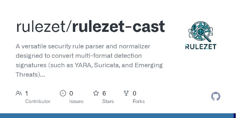 GitHub - rulezet/rulezet-cast: A versatile security rule parser and normalizer designed to convert multi-format detection signatures…