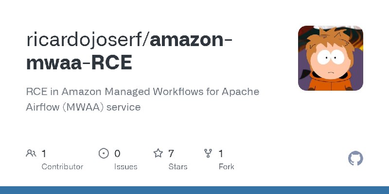 GitHub - ricardojoserf/amazon-mwaa-RCE: RCE in Amazon Managed Workflows for Apache Airflow (MWAA) service