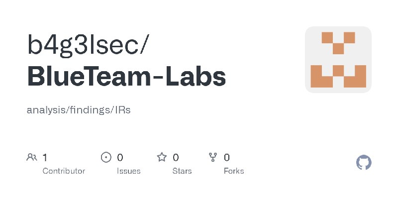 GitHub - b4g3lsec/BlueTeam-Labs: analysis/findings/IRs
