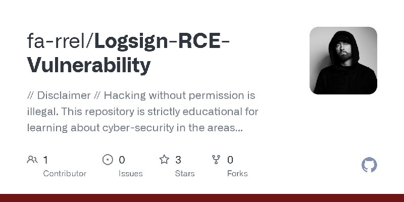 GitHub - fa-rrel/Logsign-RCE-Vulnerability: // Disclaimer // Hacking without permission is illegal. This repository is strictly…