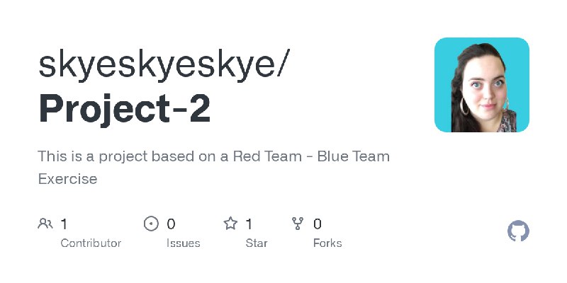 GitHub - skyeskyeskye/Project-2: This is a project based on a Red Team - Blue Team Exercise