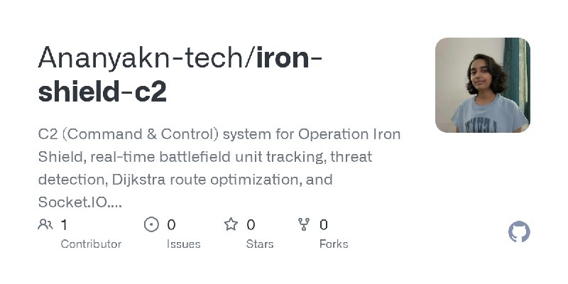 GitHub - Ananyakn-tech/iron-shield-c2: C2 (Command & Control) system for Operation Iron Shield, real-time battlefield unit tracking…
