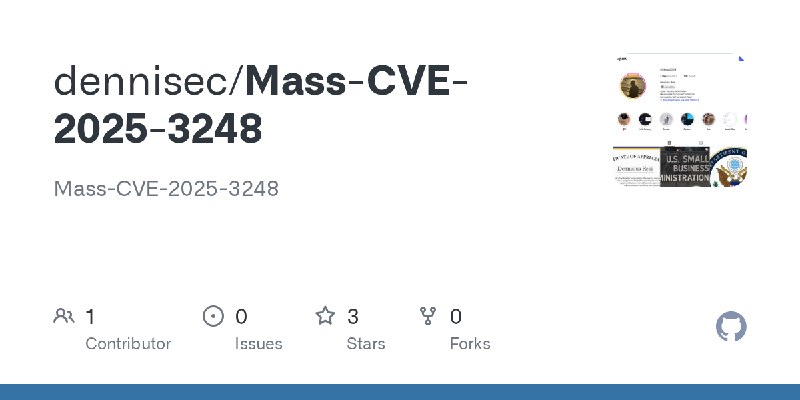 GitHub - dennisec/Mass-CVE-2025-3248: Mass-CVE-2025-3248