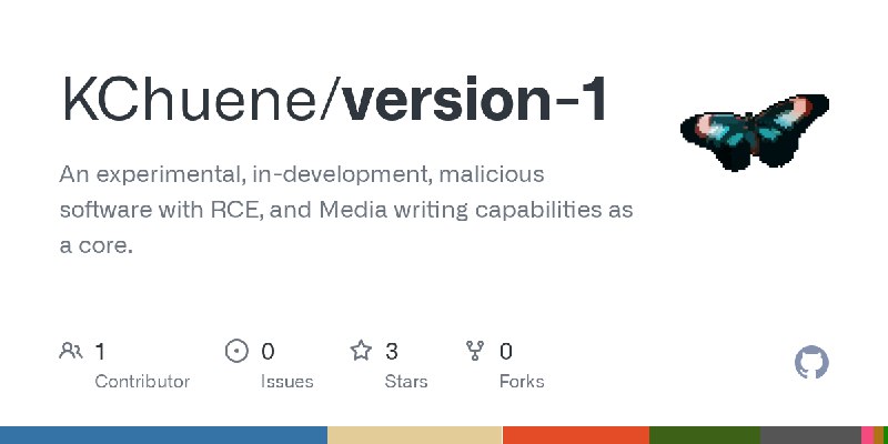 GitHub - KChuene/version-1: An experimental, in-development, malicious software with RCE, and Media writing capabilities as a core.