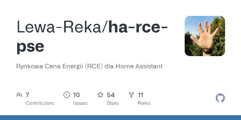 GitHub - Lewa-Reka/ha-rce-pse: Rynkowa Cena Energii (RCE) dla Home Assistant