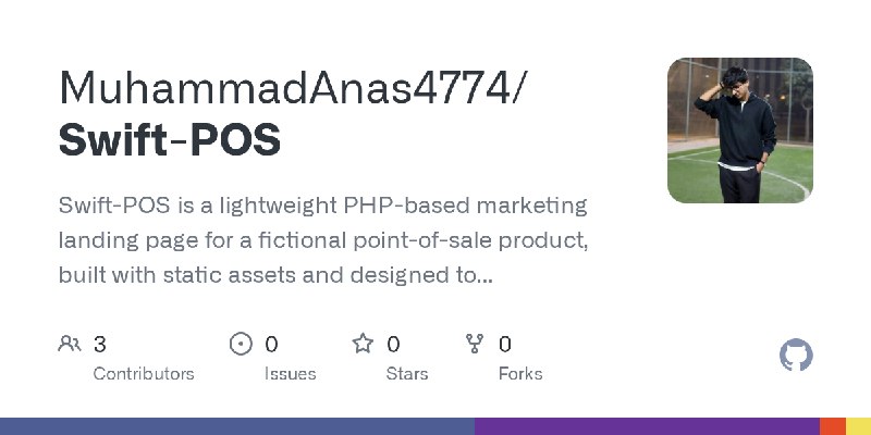 GitHub - MuhammadAnas4774/Swift-POS: Swift-POS is a lightweight PHP-based marketing landing page for a fictional point-of-sale…