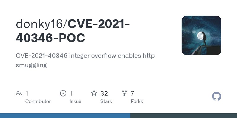 GitHub - donky16/CVE-2021-40346-POC: CVE-2021-40346 integer overflow enables http smuggling