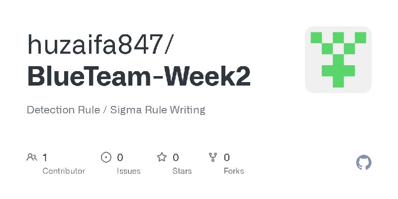 GitHub - huzaifa847/BlueTeam-Week2: Detection Rule / Sigma Rule Writing