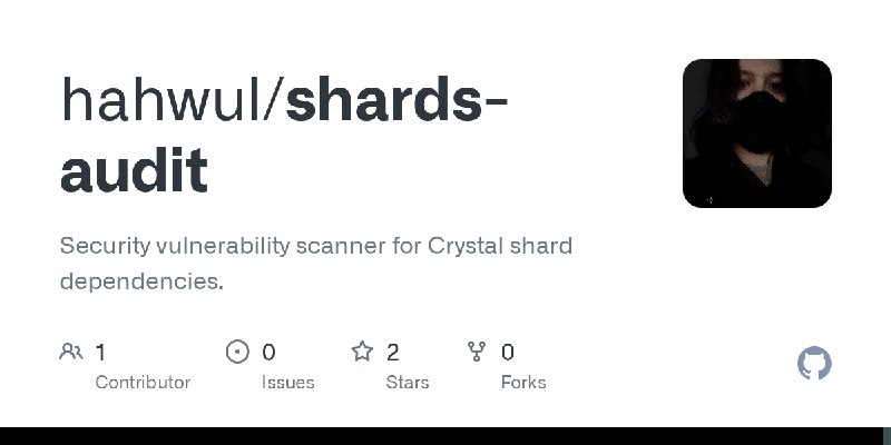 GitHub - hahwul/shards-audit: Security vulnerability scanner for Crystal shard dependencies.