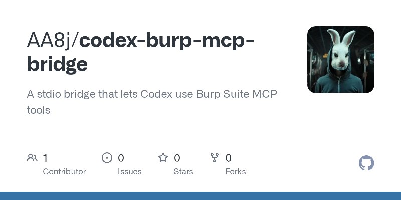 GitHub - AA8j/codex-burp-mcp-bridge: A stdio bridge that lets Codex use Burp Suite MCP tools