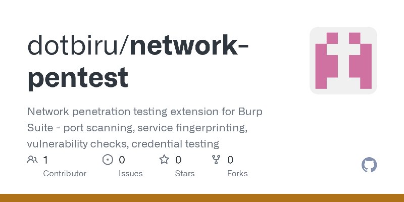 GitHub - dotbiru/network-pentest: Network penetration testing extension for Burp Suite - port scanning, service fingerprinting…