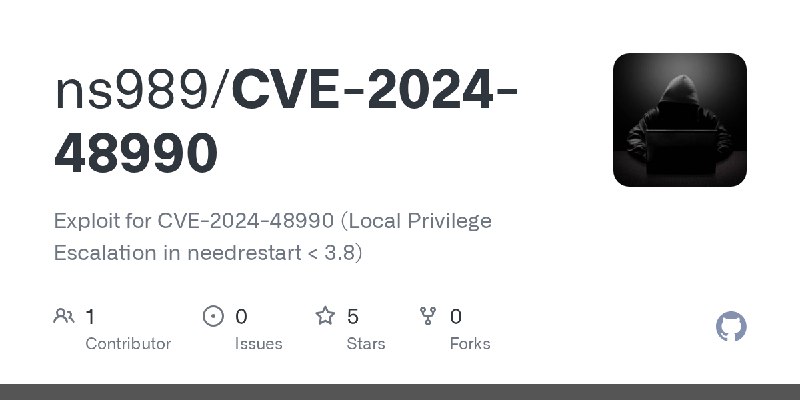 GitHub - ns989/CVE-2024-48990: Exploit for CVE-2024-48990 (Local Privilege Escalation in needrestart < 3.8)