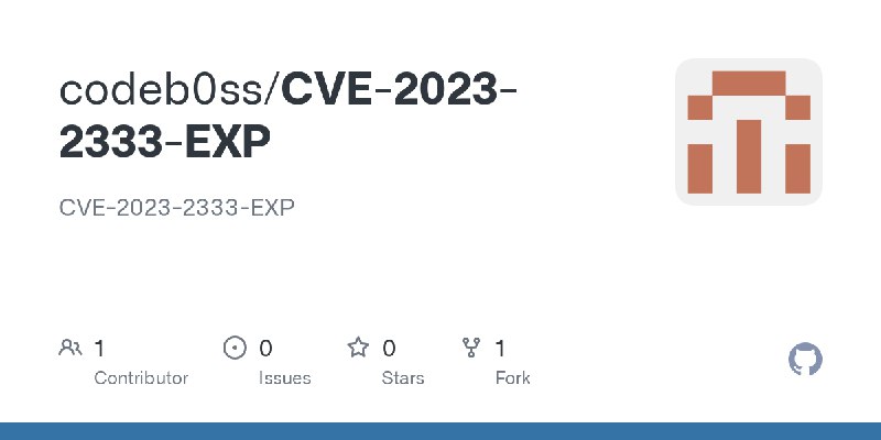 GitHub - codeb0ss/CVE-2023-2333-EXP: CVE-2023-2333-EXP