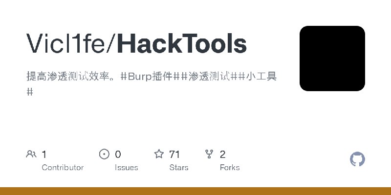GitHub - Vicl1fe/HackTools: 提高渗透测试效率。#Burp插件##渗透测试##小工具#