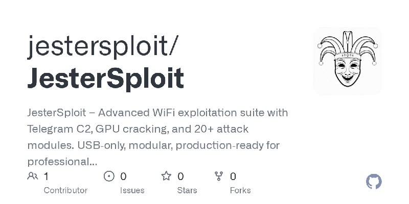 GitHub - jestersploit/JesterSploit: JesterSploit – Advanced WiFi exploitation suite with Telegram C2, GPU cracking, and 20+ attack…