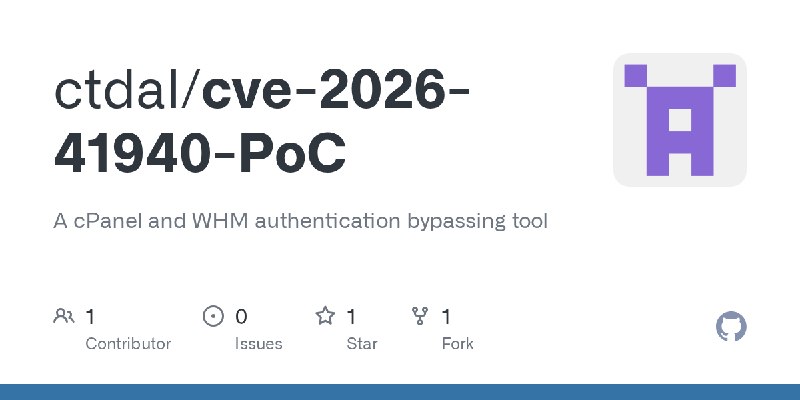 GitHub - ctdal/cve-2026-41940-PoC: A cPanel and WHM authentication bypassing tool