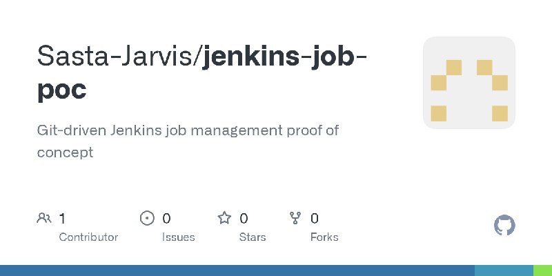 GitHub - Sasta-Jarvis/jenkins-job-poc: Git-driven Jenkins job management proof of concept