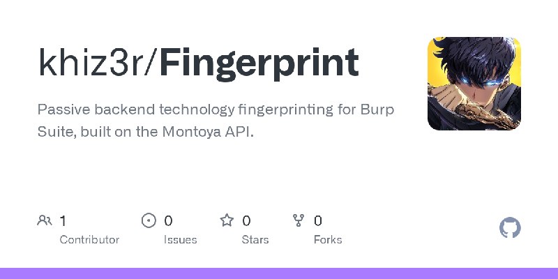 GitHub - khiz3r/Fingerprint: Passive backend technology fingerprinting for Burp Suite, built on the Montoya API.