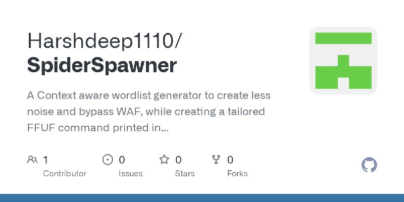 GitHub - Harshdeep1110/SpiderSpawner: A Context aware wordlist generator to create less noise and bypass WAF, while creating a…