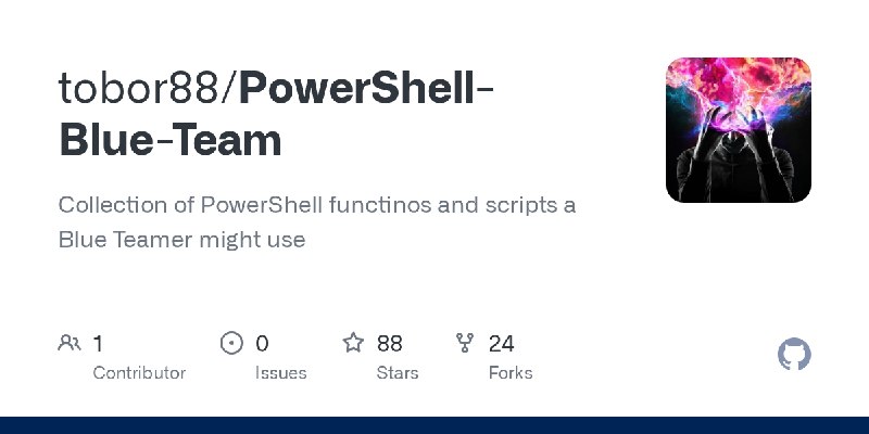 GitHub - tobor88/PowerShell-Blue-Team: Collection of PowerShell functinos and scripts a Blue Teamer might use