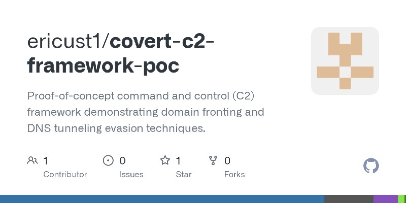 GitHub - ericust1/covert-c2-framework-poc: Proof-of-concept command and control (C2) framework demonstrating domain fronting and…