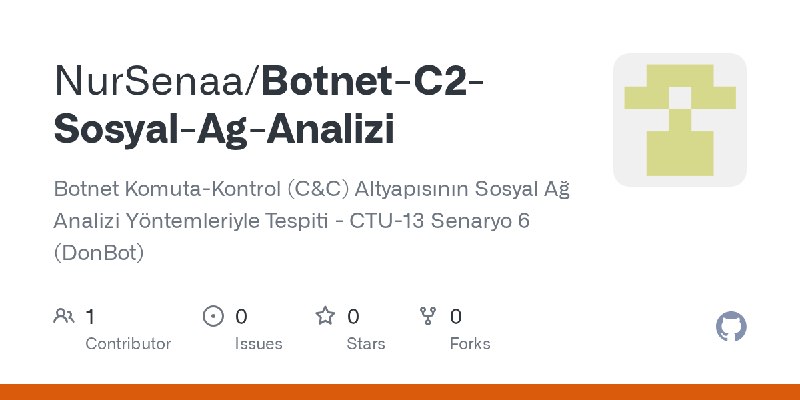 GitHub - NurSenaa/Botnet-C2-Sosyal-Ag-Analizi: Botnet Komuta-Kontrol (C&C) Altyapısının Sosyal Ağ Analizi Yöntemleriyle Tespiti…