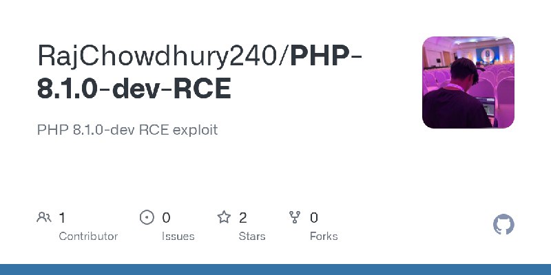 GitHub - RajChowdhury240/PHP-8.1.0-dev-RCE: PHP 8.1.0-dev RCE exploit