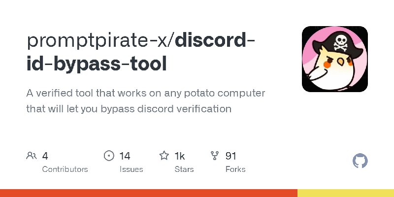 GitHub - promptpirate-x/discord-id-bypass-tool: A verified tool that works on any potato computer that will let you bypass discord…