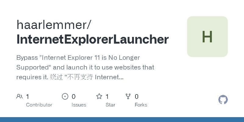 GitHub - haarlemmer/InternetExplorerLauncher: Bypass 