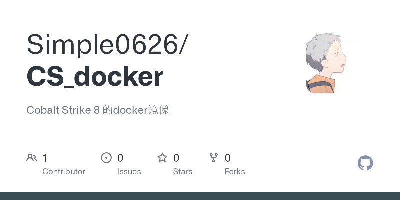 GitHub - Simple0626/CS_docker: Cobalt Strike 8 的docker镜像