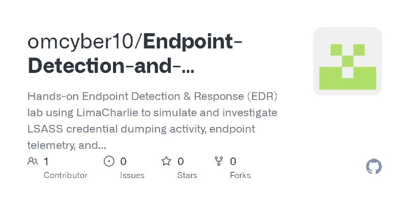 GitHub - omcyber10/Endpoint-Detection-and-Response-EDR-LimaCharlie: Hands-on Endpoint Detection & Response (EDR) lab using LimaCharlie…