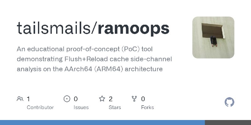 GitHub - tailsmails/ramoops: An educational proof-of-concept (PoC) tool demonstrating Flush+Reload cache side-channel analysis…