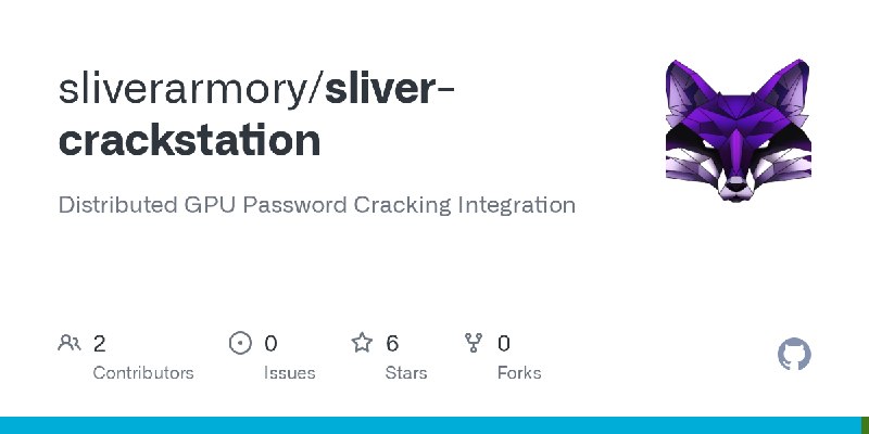 GitHub - sliverarmory/sliver-crackstation: Distributed GPU Password Cracking Integration