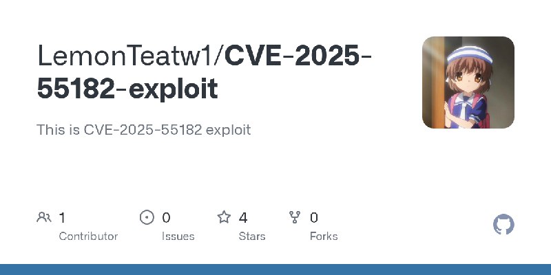 GitHub - LemonTeatw1/CVE-2025-55182-exploit: This is CVE-2025-55182 exploit