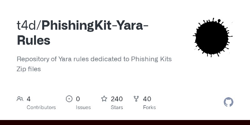 GitHub - t4d/PhishingKit-Yara-Rules: Repository of Yara rules dedicated to Phishing Kits Zip files