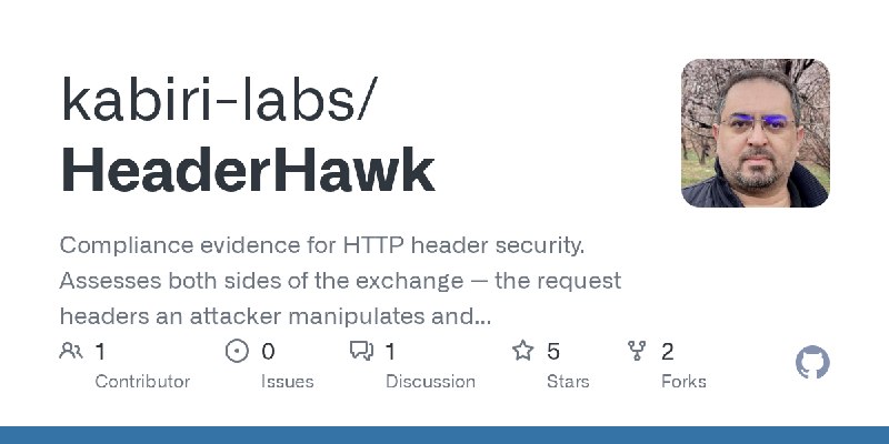 GitHub - kabiri-labs/HeaderHawk: Compliance evidence for HTTP header security. Assesses both sides of the exchange — the request…
