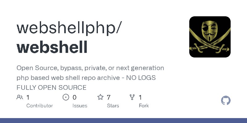 GitHub - webshellphp/webshell: Open Source, bypass, private, or next generation php based web shell repo archive  - NO LOGS FULLY…