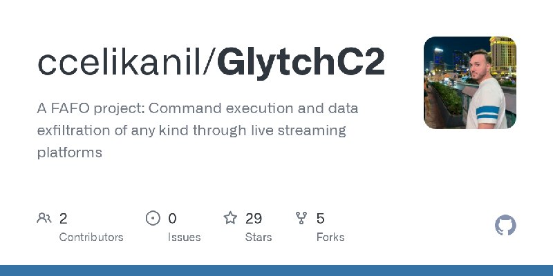 GitHub - ccelikanil/GlytchC2: A FAFO project: Command execution and data exfiltration of any kind through live streaming platforms