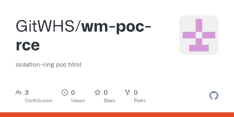 GitHub - GitWHS/wm-poc-rce: isolation-ring poc html