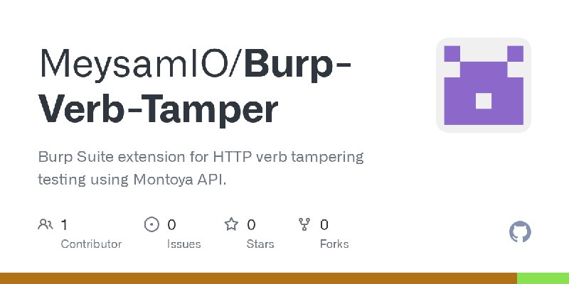 GitHub - MeysamIO/Burp-Verb-Tamper: Burp Suite extension for HTTP verb tampering testing using Montoya API.