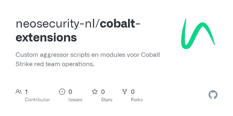 GitHub - neosecurity-nl/cobalt-extensions: Custom aggressor scripts en modules voor Cobalt Strike red team operations.