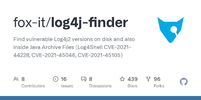 GitHub - fox-it/log4j-finder: Find vulnerable Log4j2 versions on disk and also inside Java Archive Files (Log4Shell CVE-2021-44228…