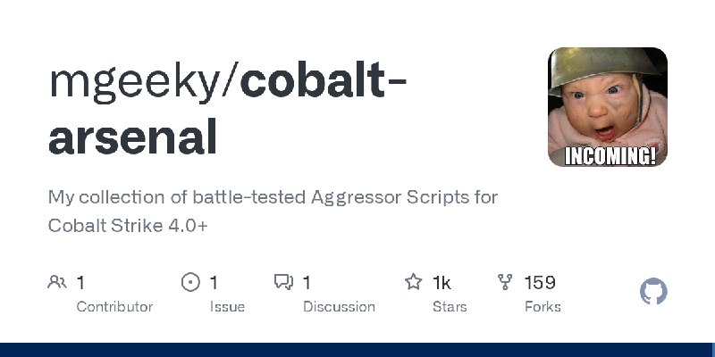 GitHub - mgeeky/cobalt-arsenal: My collection of battle-tested Aggressor Scripts for Cobalt Strike 4.0+
