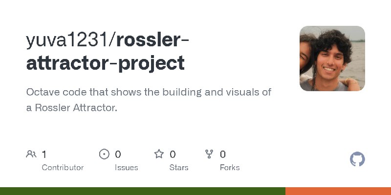 GitHub - yuva1231/rossler-attractor-project: Octave code that shows the building and visuals of a Rossler Attractor.