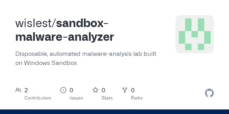 GitHub - wislest/sandbox-malware-analyzer: Disposable, automated malware-analysis lab built on Windows Sandbox