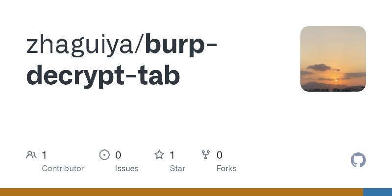 GitHub - zhaguiya/burp-decrypt-tab